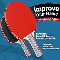 Vista 4 de Abco Tech Juego de pelotas y palas de ping pong, Palas de tenis de mesa y pelotas de tenis de mesa, Juegos profesionales y recreativos