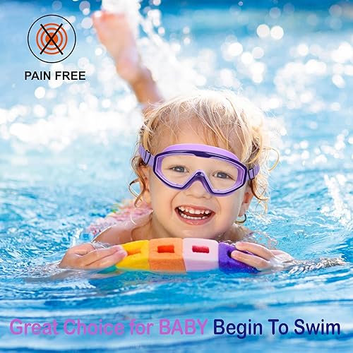 Miniatura 4 de Kids Goggles Swimming 4-7,Kids Goggles Fabric Strap,Wide View Swimming Goggles for Toddler