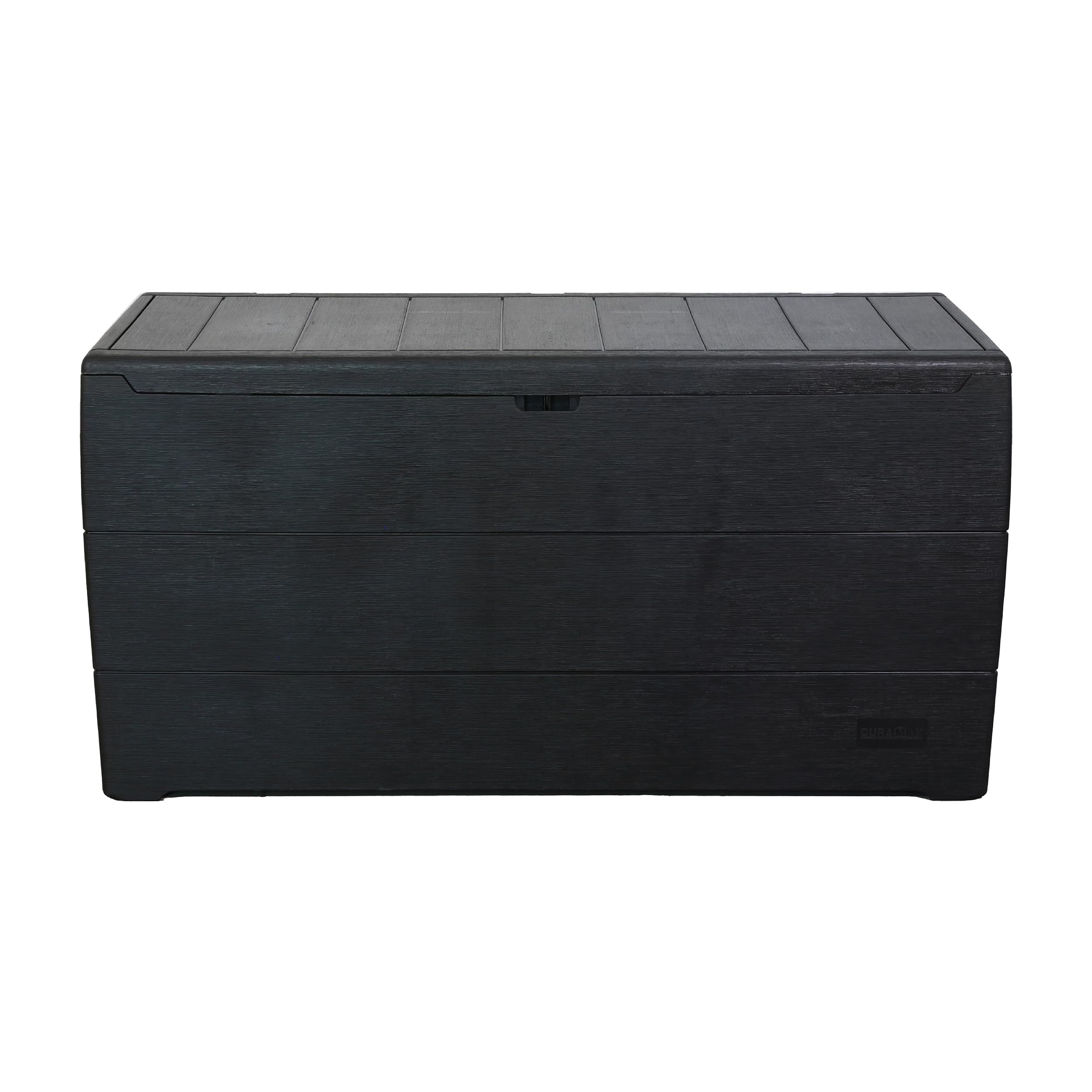 Duramax Cedargrain Durabox 270 litri, contenitore per mobili da giardino in plastica per esterni con coperchio chiudibile, con ruote e maniglie, Grigio scuro