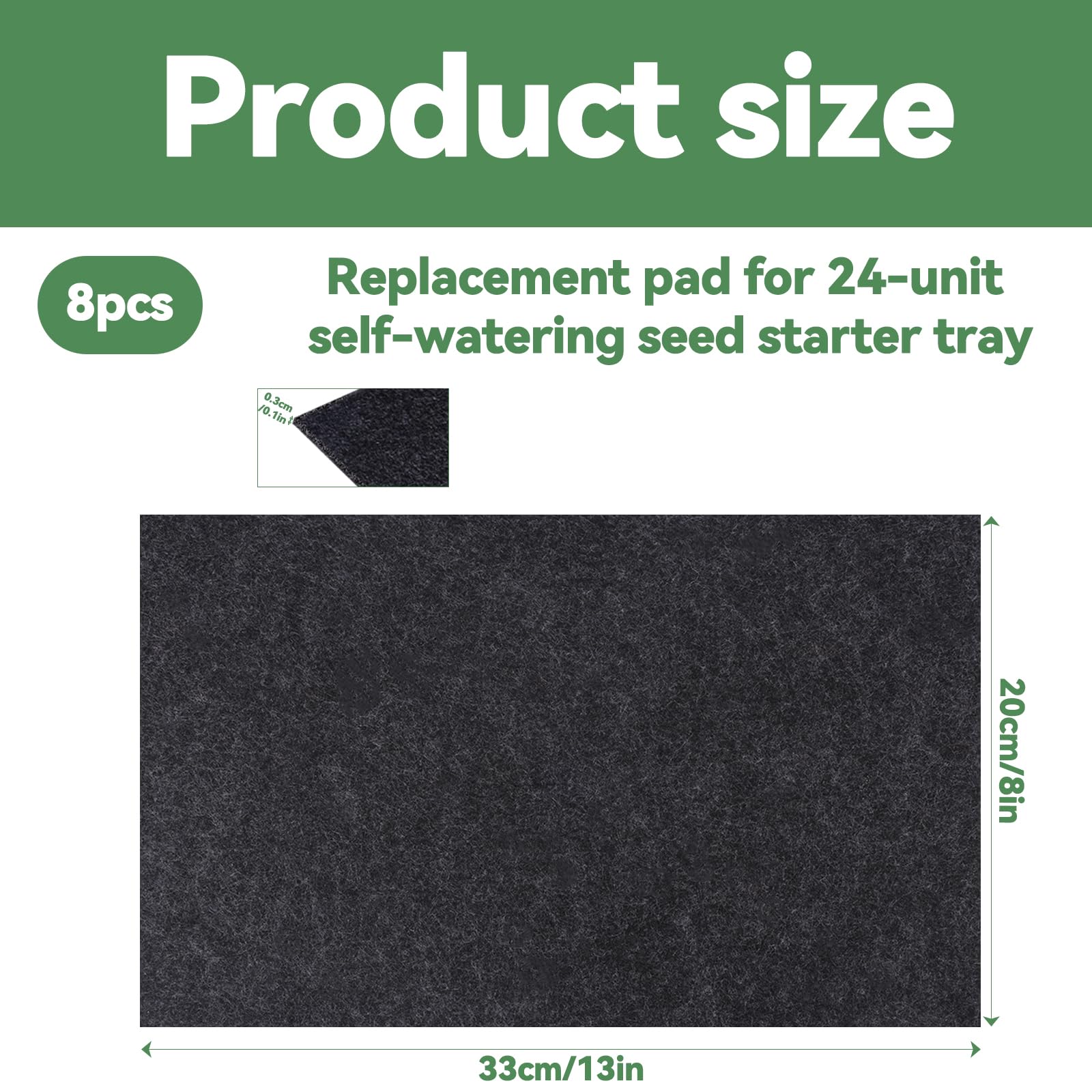 Gosknor 8 Alfombrillas de Riego para Plantas de 24 Celdas, 33x20cm Bandeja Drenaje para Riego Automático Plantas Aptas para Jardinería Interior Plantas Hidropónicas en Maceta