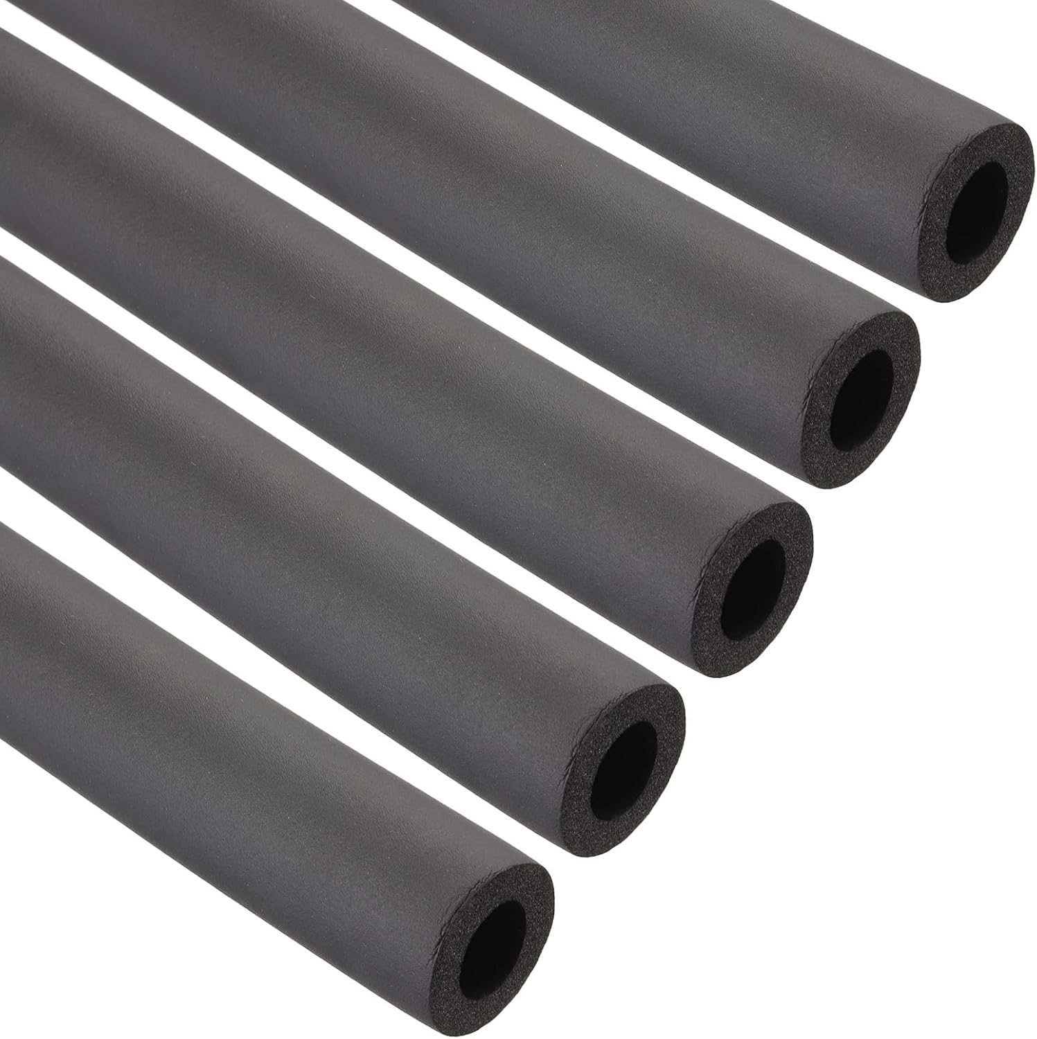 PATIKIL 3/4"(19mm) ID x 6Ft Pipe Insulation Foam Tube, 5Pcs Pipe Cover Wrap Roll Bar Padding Tubing for Handle Grip HVAC Outdoor Air Conditioner Units, Black