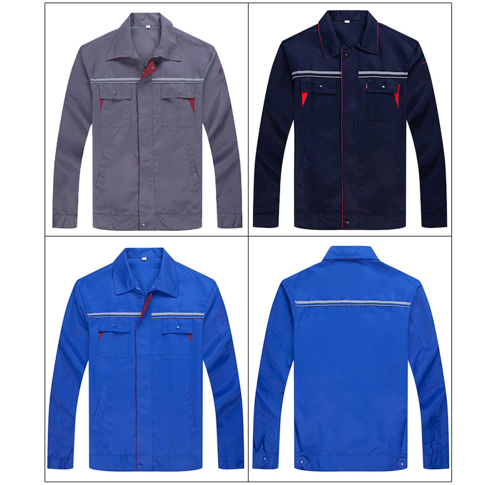 Mens Manica Lunga Tuta Lavoro Tute Per Le Donne Officina Meccanico Uniformi Abbigliamento Da Lavoro Con Striscia Riflettente