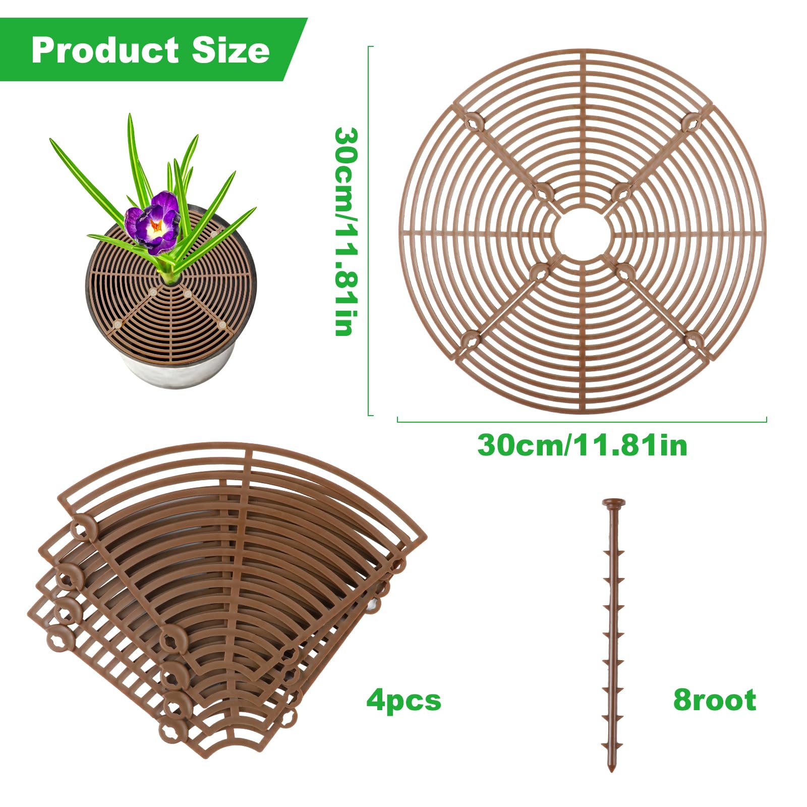 4 Pièces Protection Plante Chat, 30cm Grille Protection Plante, Grille de Protection de Plantes, Cadre de Grille de Couverture de Jardin, SéCurité des Enfants et des Animaux Domestiques