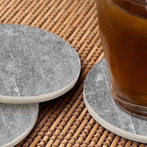 Miniatura 6 de Posavasos de mármol gris para bebidas, mesa de café de oficina, grunge, textura de rayado, mármol gris, arte moderno, decoración de sala de estar,