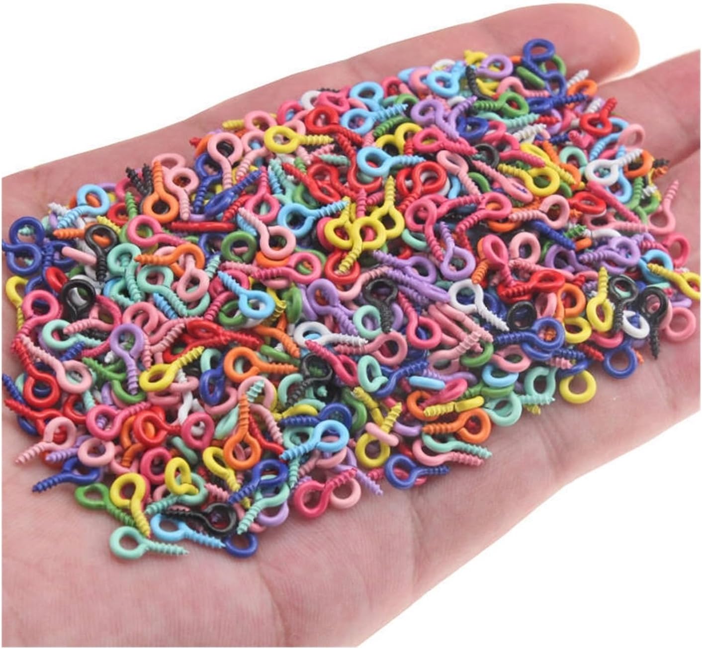 Small Screw Eye Pins，Metal Screw Eyes Pin， 10Color Small Sheep Eyes Nail Screw Mini Eye Pins Hooks Eyelets for Beaded Pendant Screw Findings Jewelry Accessories (Color : P, Size : 5X10mm 100PCS-LOT)(