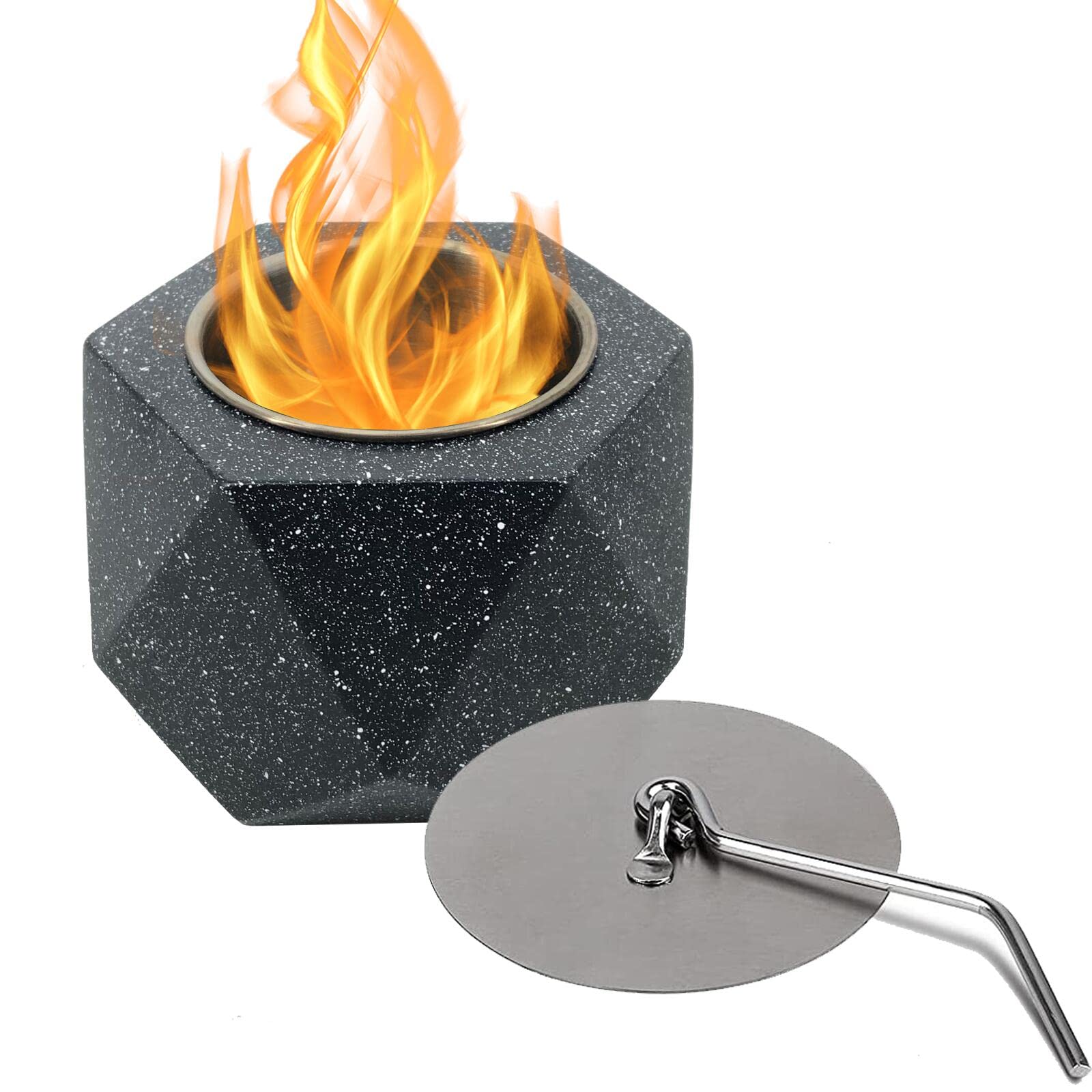 Tabletop Fireplace Mini Portable Indoor Outdoor Fire Pit Bowl (Black)