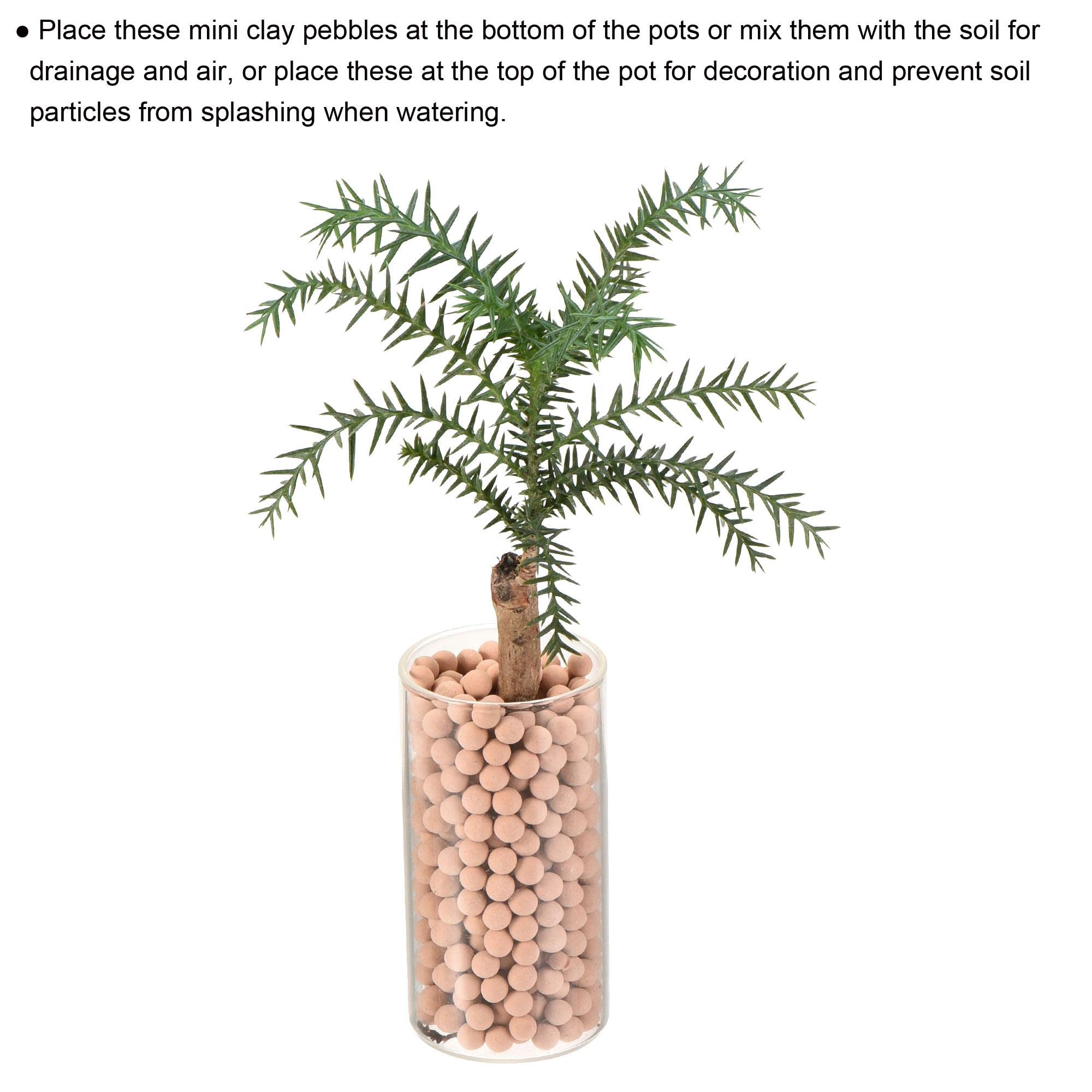 sourcing map Argile Galets 7-8mm 0.22 lbs Rose Jardinage Pot Boules pour Hydroponique Culture Vases Fournitures Bonsai Décoration