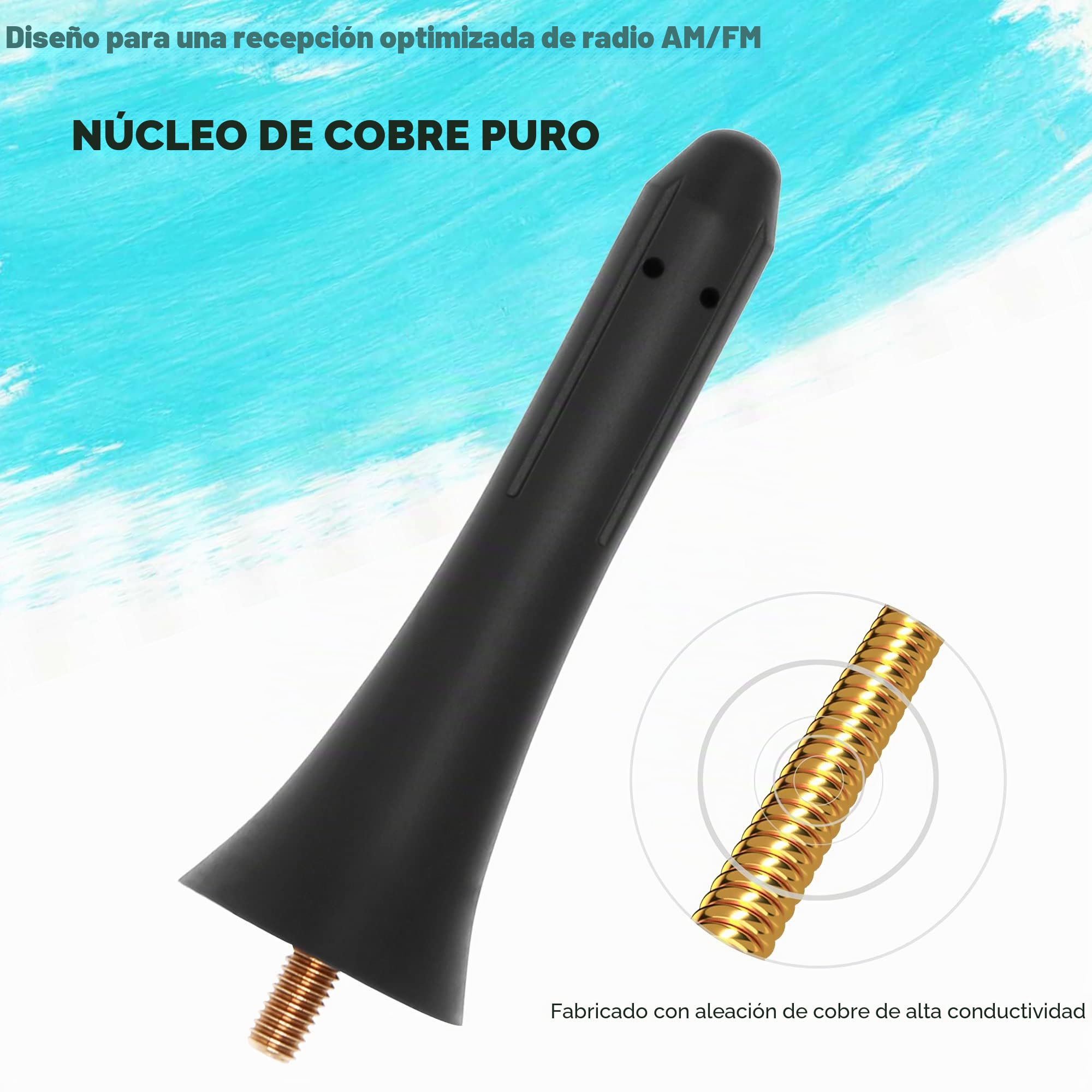 KSaAuto Antena de goma de 3 pulgadas para Mazda Miata MX-5 RF ND NC 2006-2024 OEM NF47-66-A30A, diseño de línea deportiva que mejora la apariencia, reduce la resistencia al viento y el ruido