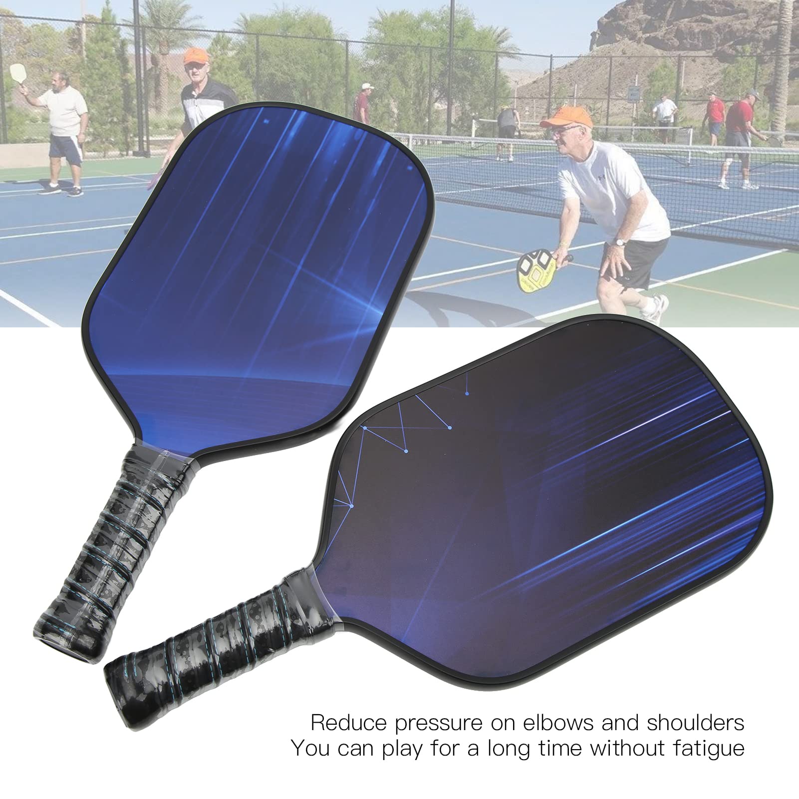 Tyenaza Kit Paddle Pickleball - Racchette in Fibra di Vetro con Nucleo in PP, Include 4 Palline per Allenamento Sportivo