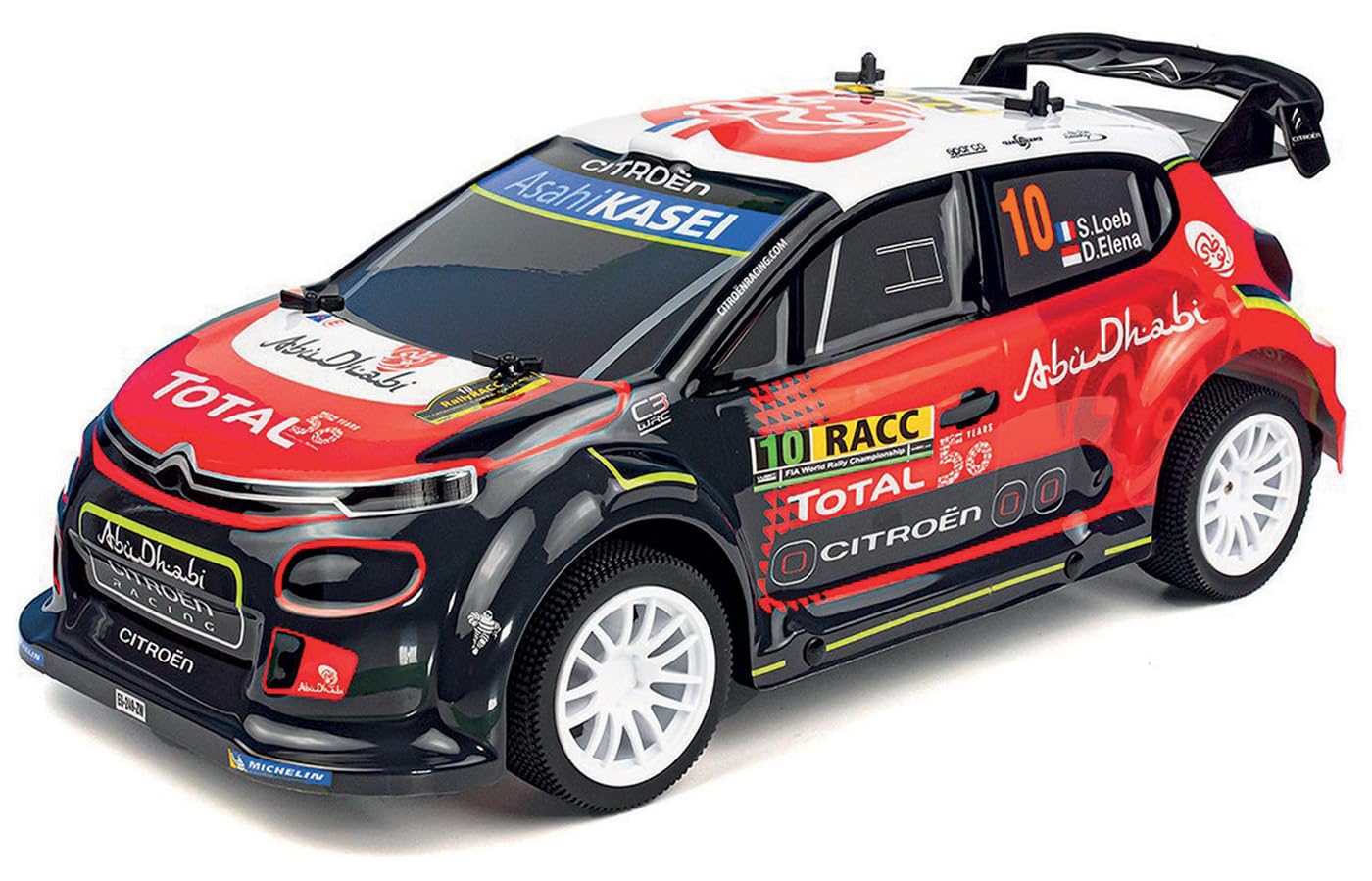 Ninco - NincoRacers Citroën C3 WRC Oficial del Campeonato Mundial de Rallyes. Escala 1/10. Coche teledirigido. 2.4GHz Color: Rojo y Negro. Medidas: 42 cm x 13,5 cm x 20 cm (NH93150)