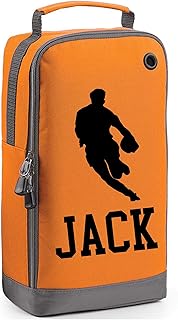 Personalised Rugby Boot Bag Shoe Bag Rugby Player Gift Shoe Sports Bag Personalised with Name Rugby Player Design Sports Personalised Rugby Boot Bag Personalised Rugby Boot Bag Sports Gift Orange