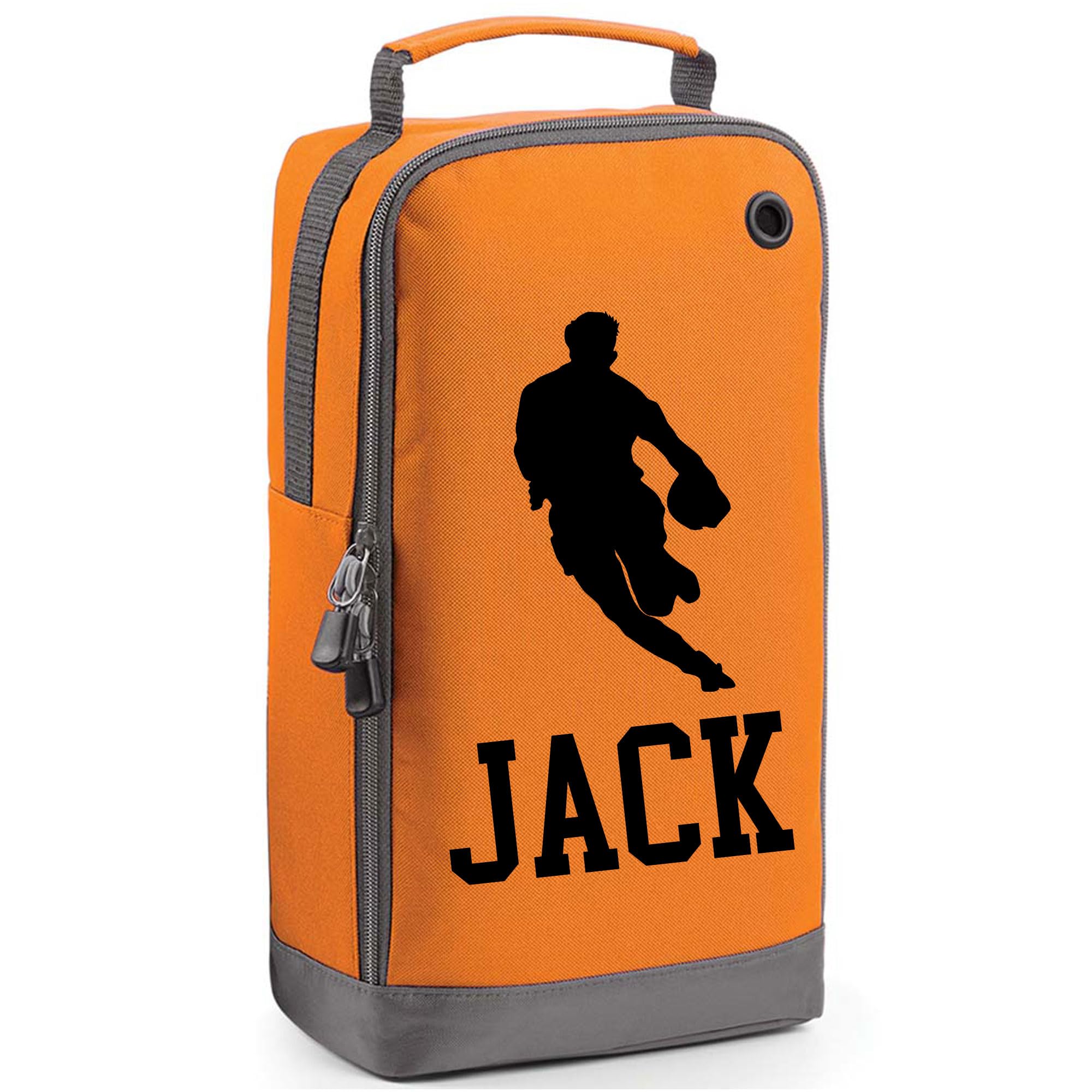 Personalised Rugby Boot Bag Shoe Bag Rugby Player Gift Shoe Sports Bag Personalised with Name Rugby Player Design Sports Gift Orange โ image 1