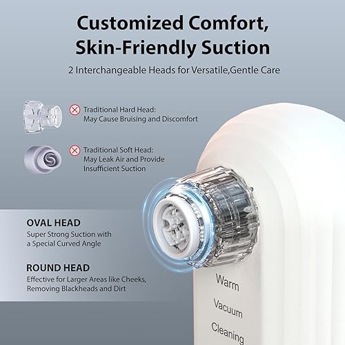 Miniatura 6 de Hydrapore - Aspiradora de poros para eliminar puntos negros, 5 en 1, con compresa fría y caliente, extractor de puntos negros con 2 ventosas y 3