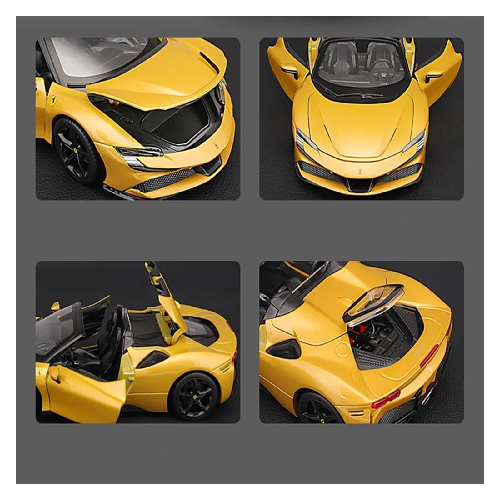 Metallo Scala Replica 1 18 Per Ferrari Sf90 Spider Stradale Modello Diecast Auto Edizione Lega Veicolo Souvenir Giallo Rosso(Yellow)