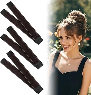 cobee 3 Pcs Bun Makers for Women's Hair, Ballet Bun Kit Donut Bun Maker Accessories, French Braid Tool Curler Roller Dish Headbands for Women Kids Long Short Hair(Brown)