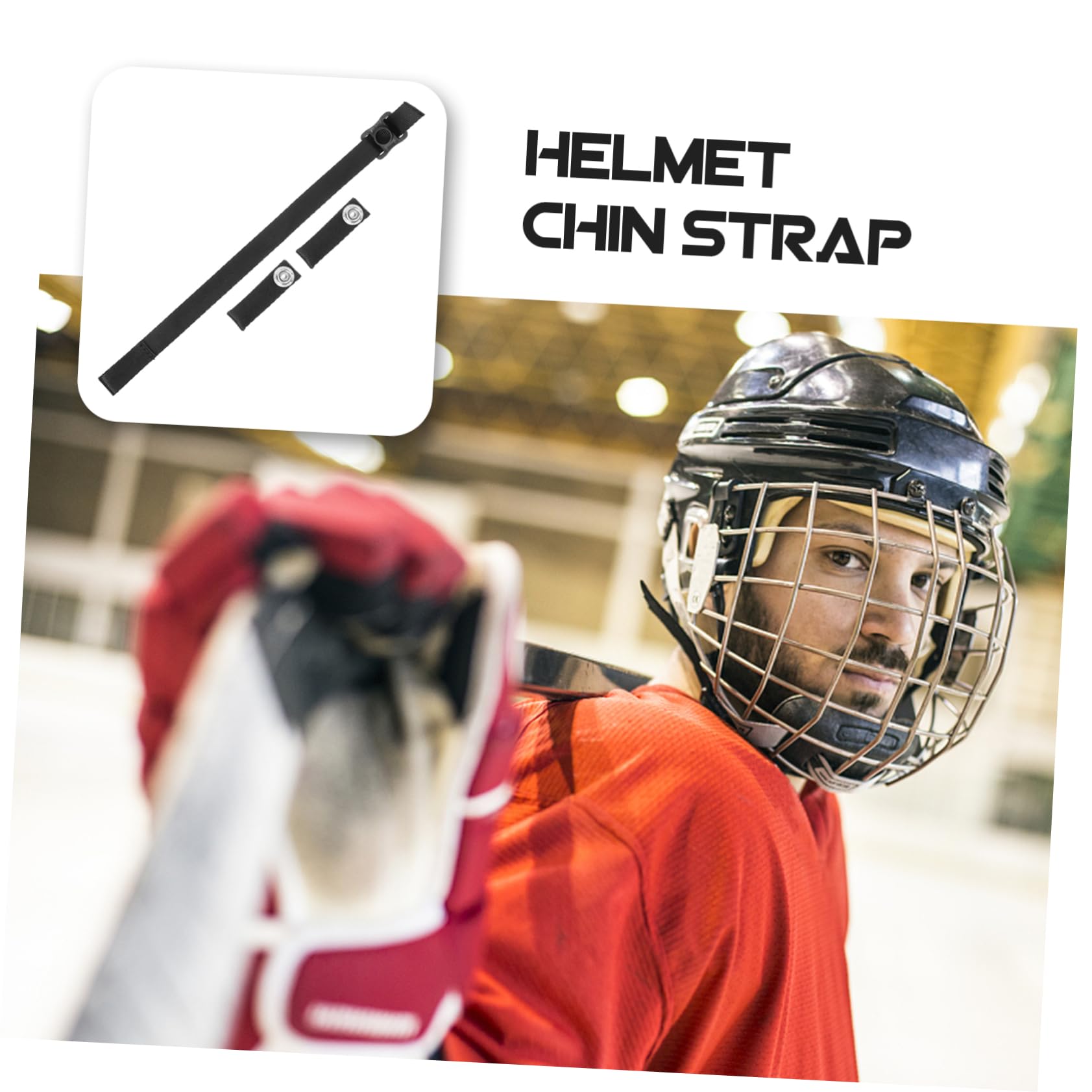 Hemobllo Correa de Barbilla para Casco de Hockey y Resistente Accesorio Deportivo de Poliéster para Protección de Compatible con Casco de Hockey sobre Hielo y Beisbol Cortos