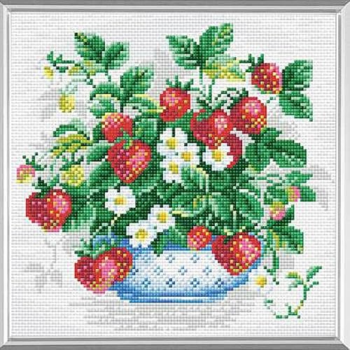 RIOLIS Kit de bordado de mosaico de diamante 10.75 "X10.75" -cesta de fresas -RAM0008