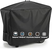 Heavy Duty 600D Waterproof Grill Cover for Weber Q2000 Q2200 Q2400 Q300 Q3000 Q3200 - 57 Inch with Straps & Handles