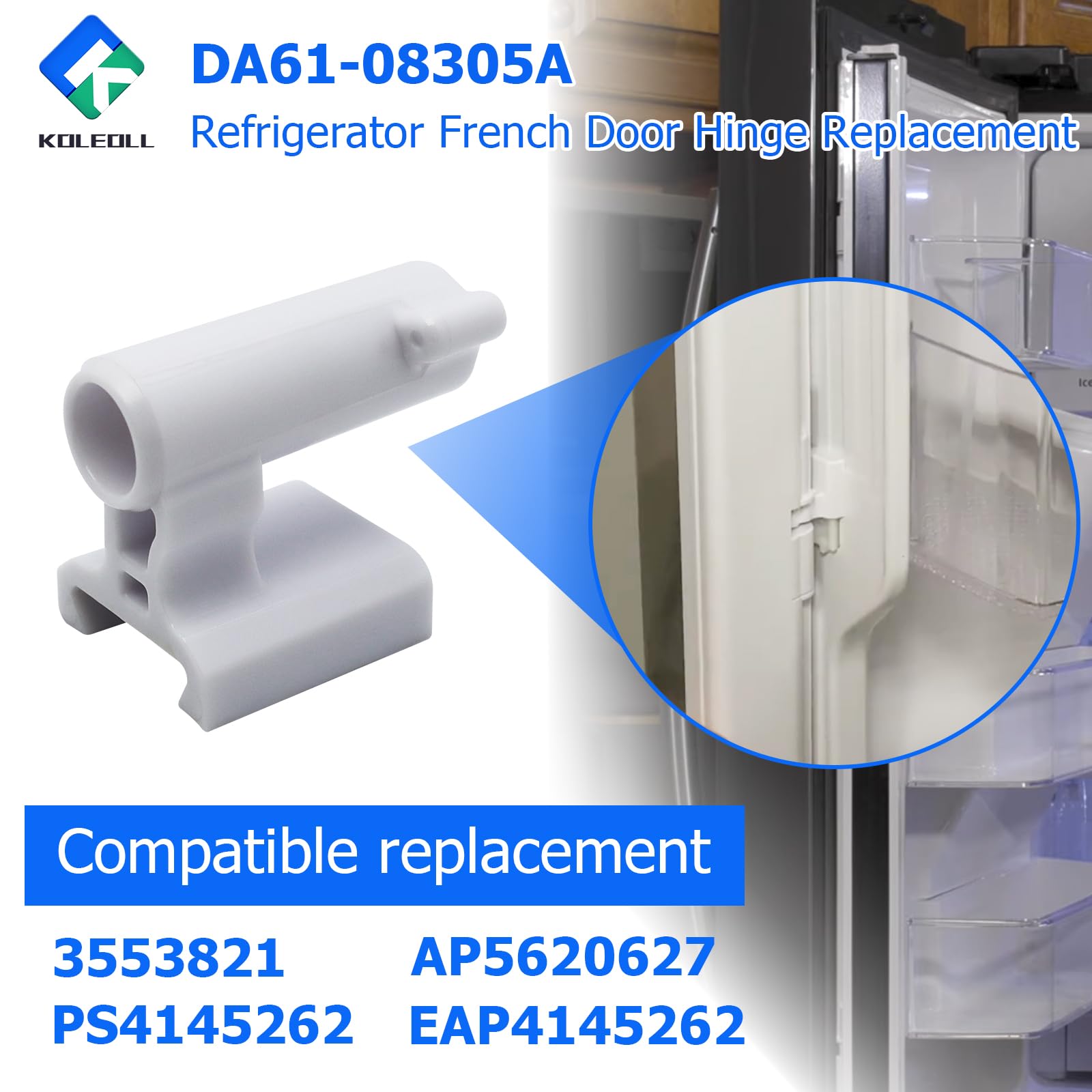 1PC DA61-08305A Refrigerator French Door Hinge Replacement