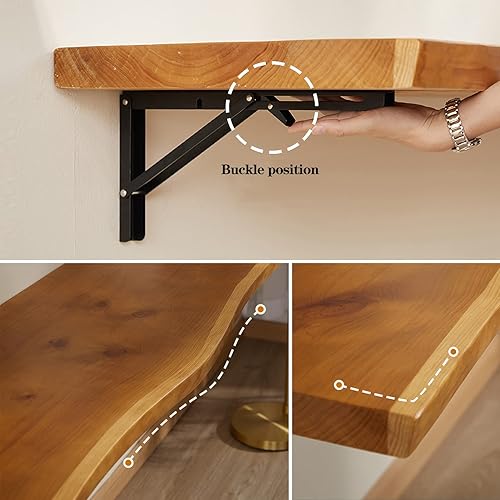 Miniatura 3 de Escritorio de pared, mesa flotante montada, escritorios plegables, mesas de comedor plegables, banco de trabajo plegable para colgar, escritorio de