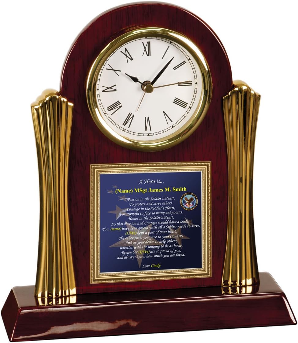 AllGiftFrames Military Gift Clock Retirement Promotion Corps USAF Navy Army Veteran Personalized Birthday Soldier Air Force Recognition Service Award