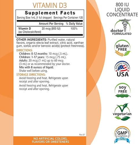 Miniatura 2 de Eniva Health Vitamina D líquida (D3)  Dr. Formulado para una rápida absorción (4.1 fl oz)