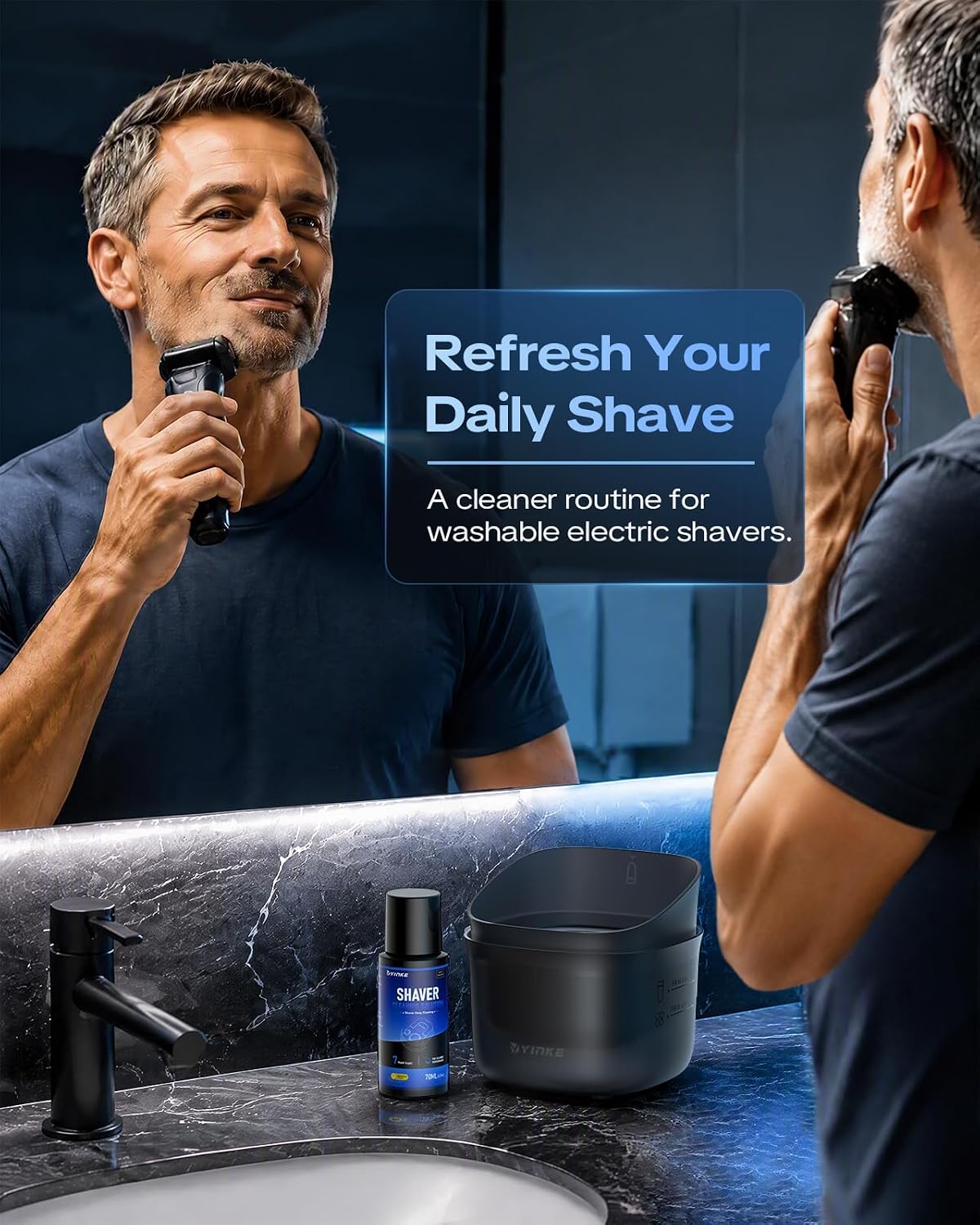 Reusable Shaver Cleaning Pod Set, 2 x 70ml Cleaning Solution