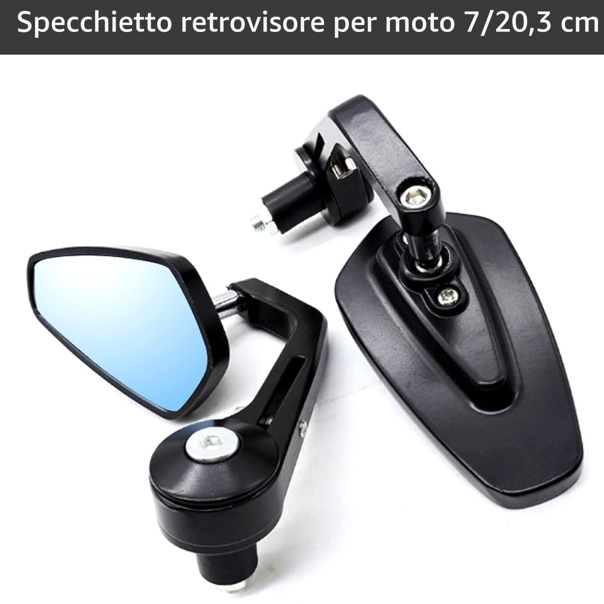 Heart Horse 7/8" 22mm Specchietti Moto, Anti-Glare Specchietto Moto Manubrio Specchietti Bar End Laterale Specchietti per Bici Scooter Yamaha Pit bike Kawasaki Z750 Z1000