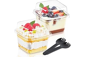 Kucoele Clear Dessert Cups with Lids and Sporks