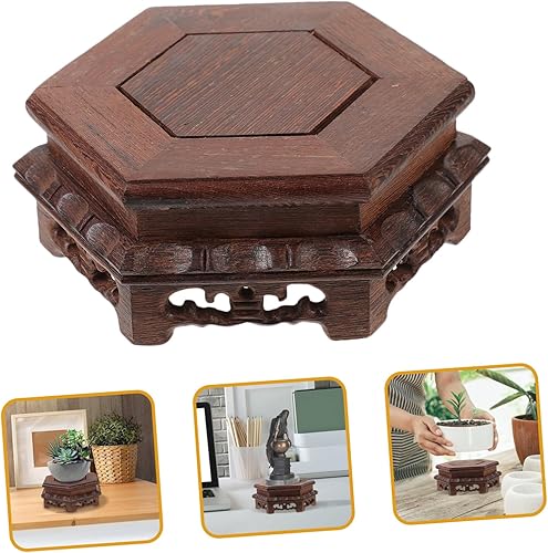 Miniatura 5 de VOSAREA Estante para plantas de interior, estante para bonsái, soporte para pecera, soporte para plantas en maceta, elevador de plantas de