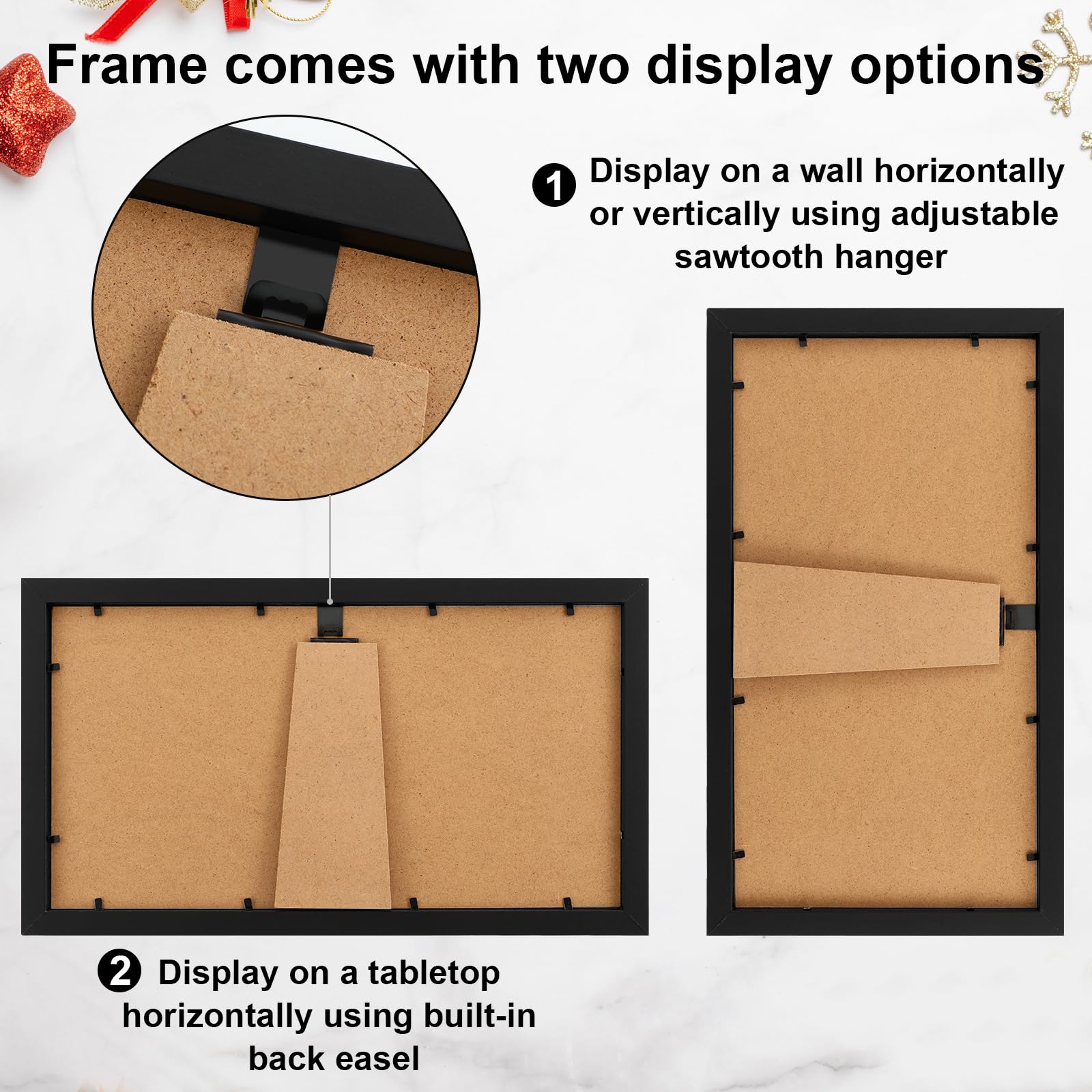 Suzile 4 Pcs 8 x 14 Collage Picture Frame 3 Opening 4 x 6 Picture Frame Multiple Three Photo Frame with Mat Hanging Hardware for Family Photo Display Wall Tabletop Decoration Gift for Daughter Son