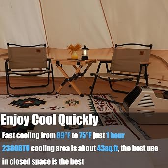 Portable Air Conditiones,Portable Air Conditioner,Outdoor Air Conditioner, 2380BTU Home Air Conditioning Cooling Unit, 24V, 221W Low Power, for Outdoor Camping Tents, Cars, Trucks, Parties, Fishing