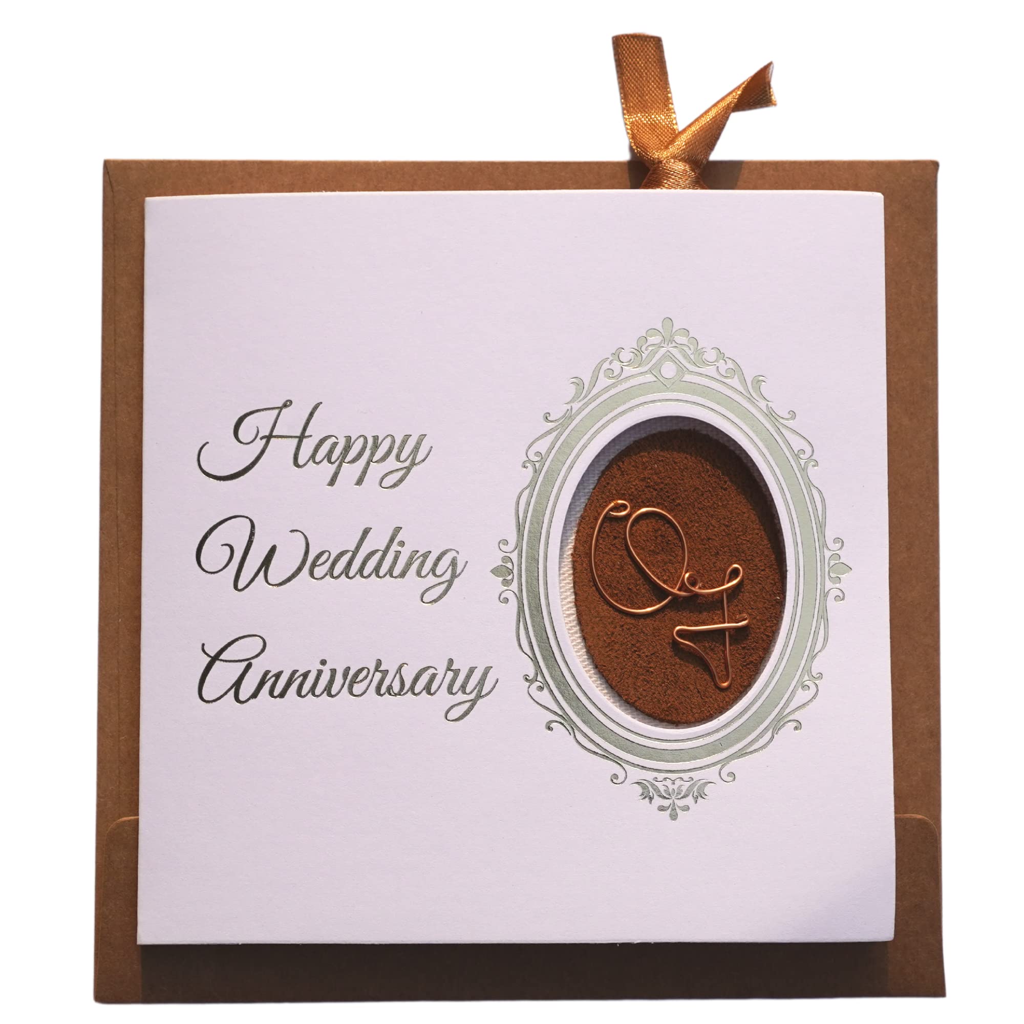 7th Wedding Anniversary Card and keepsake bookmark 2in1, 7 year anniversary card, handmade unique card for wife, husband, couple (7th)