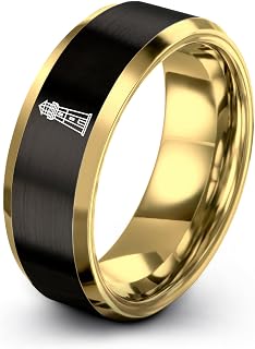 Cape Cod Lighthouse Ring - Gift for Nautical Decor Fan - Band - Men Women - Yellow Gold Black Silver Blue - Brushed Polished - Tungsten - Anniversary Wedding - Personalized Custom Engraving - Flat Dom