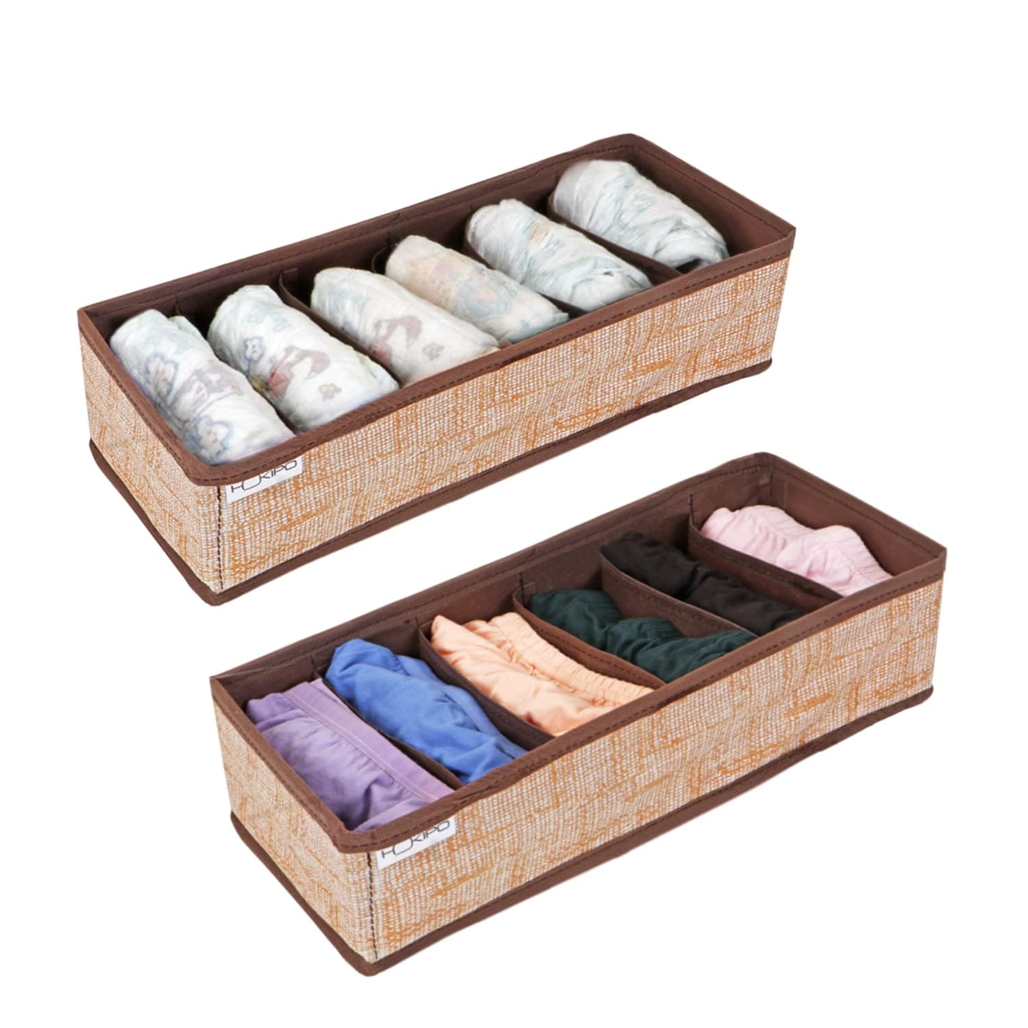 HOKIPO Undergarment Organizer Storage Box for Drawers Bra Panty Socks Tie Lingerie Organizer for Wardrobe (NEW-336-BR*2) HOKIPO Undergarment Organizer Storage Box for Drawers Bra Panty Socks Tie Lingerie Organizer for Wardrobe (NEW-336-BR*2)