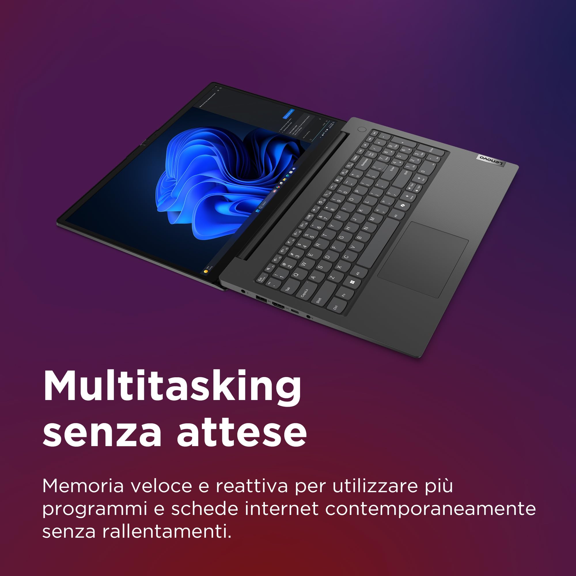 Lenovo V15 G5 IRL, Laptop professionale 15.6" Full HD – Nero Processore Intel Core i5 13ª Gen, RAM DDR5 8GB, SSD 512GB veloce, Windows 11 Pro