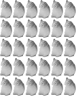 Dollhouse Hamster Figurine, Photography Prop 30Pcs Resin Dollhouse Hamster Figure for Kids Above 3 Years Old for 1/12 Dollhouse (Grey)