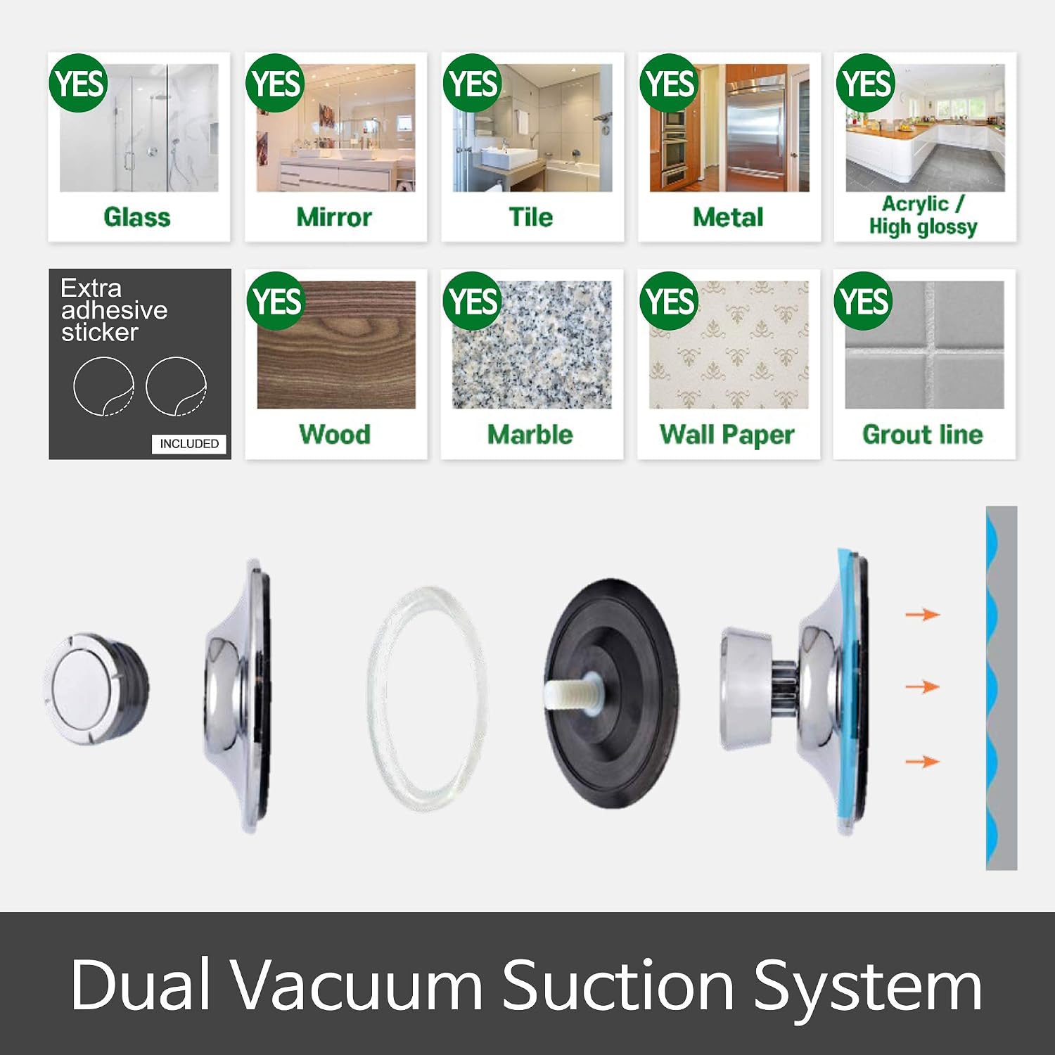 Suction Cup Hooks (4Pack) - Powerful Vacuum Suction Cup Hooks Heavy Duty Organizer for Kitchen, Bathroom, Restroom, Shower, RV Up to 4 LBS (4) (4)