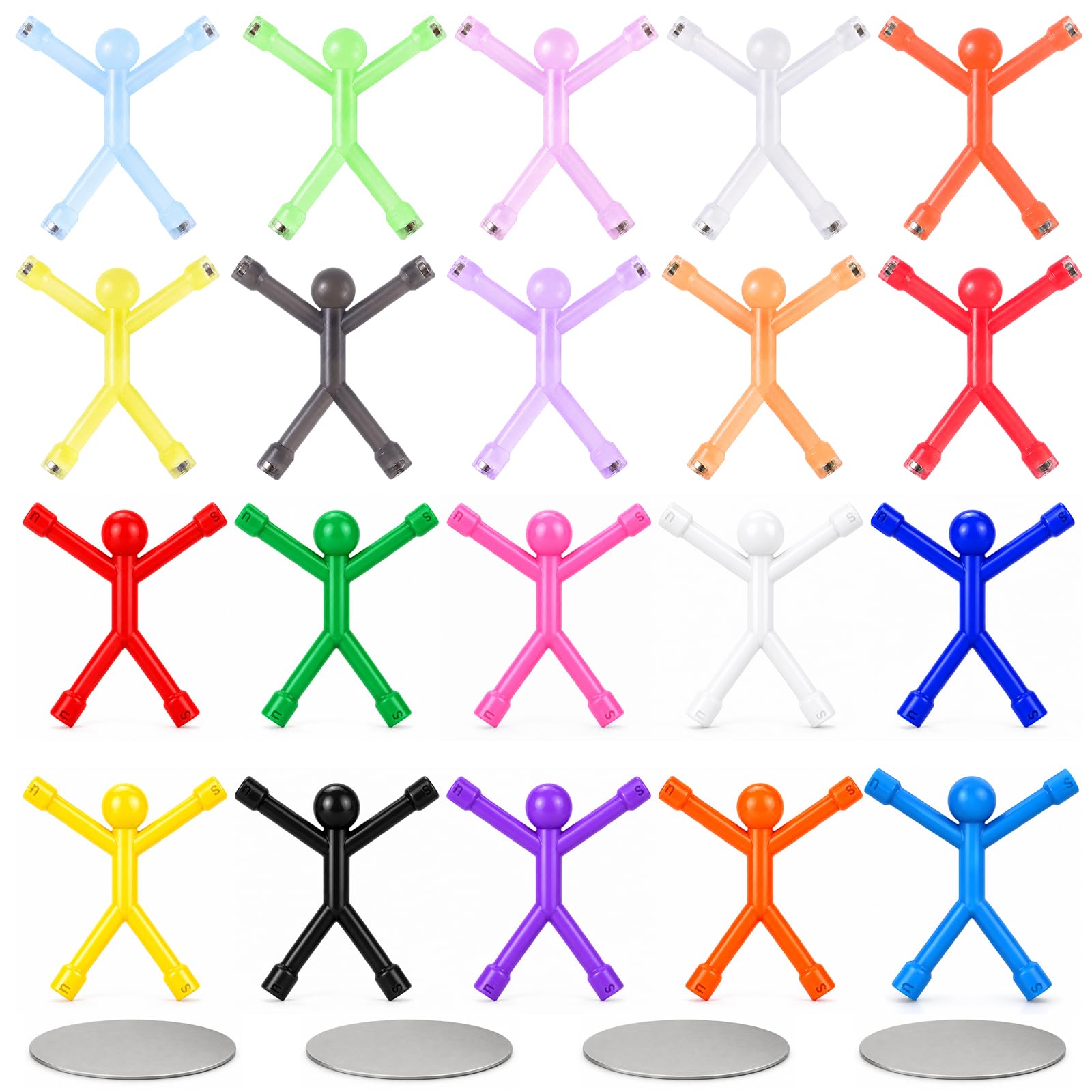 KASURE 20PCS Magnetic Men Fidget Toys for Kids, Magnetic Fidget Travel Toys