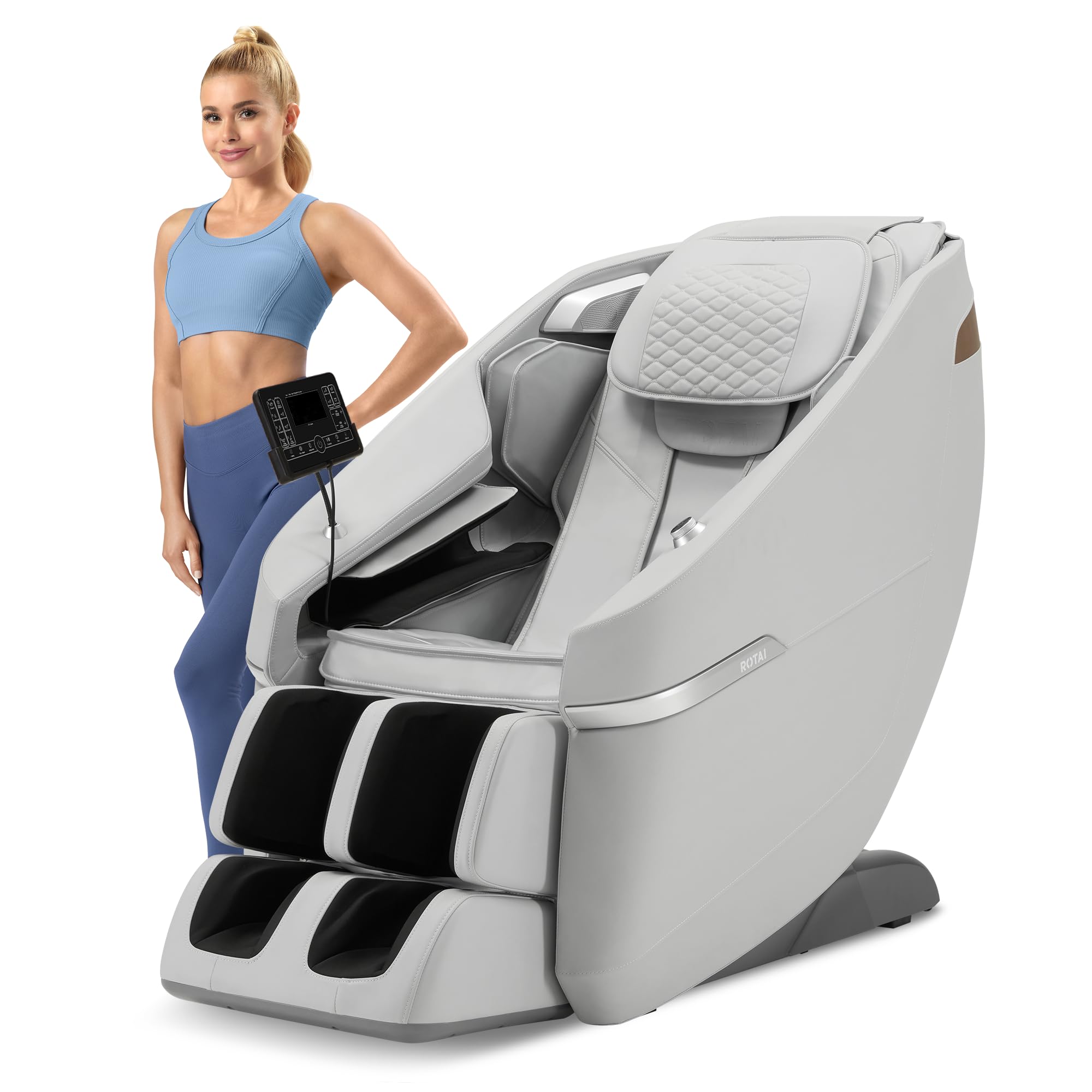 ROTAI Silla de Masaje de Cuerpo Completo con Amasado, Gravedad Cero y Bluetooth, Sillón Masajeador Shiatsu Profesional Reclinable, Sillón Relax Eléctrico para Casa y Oficina