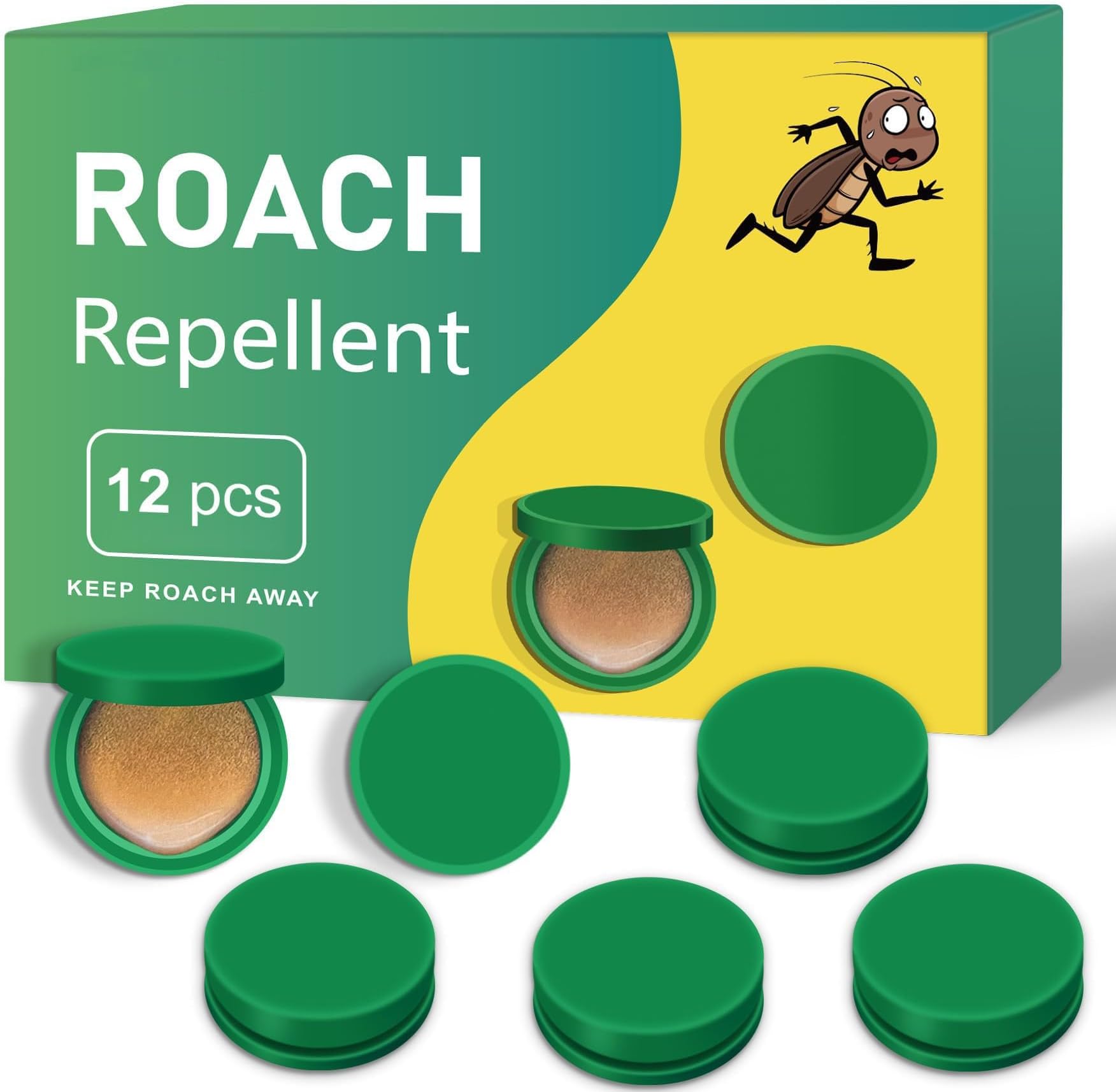 Khazna Roach Bait Stations, Natural Cockroach Repellent, Roach Traps Indoor/Outdoor Use, Roach Killer Indoor Infestation for Small & Large Roaches, Non-Toxic, Long Lasting Protection (12 PCS)