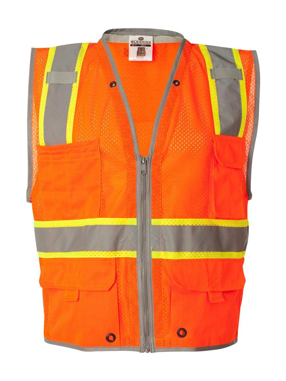 ML Kishigo Brilliant Series Heavy Duty Class 2 Vest, Orange, XXX-Large