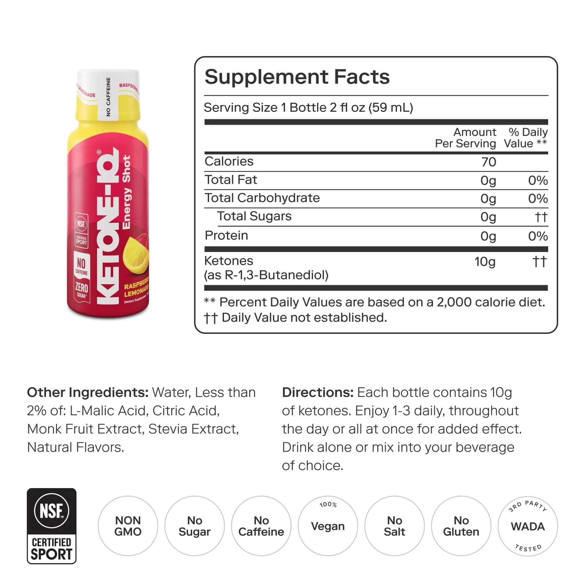Ketone-IQ No Caffeine Ketone Shots for Focus, Raspberry Lemonade, 12 Pack — Amazon image 9