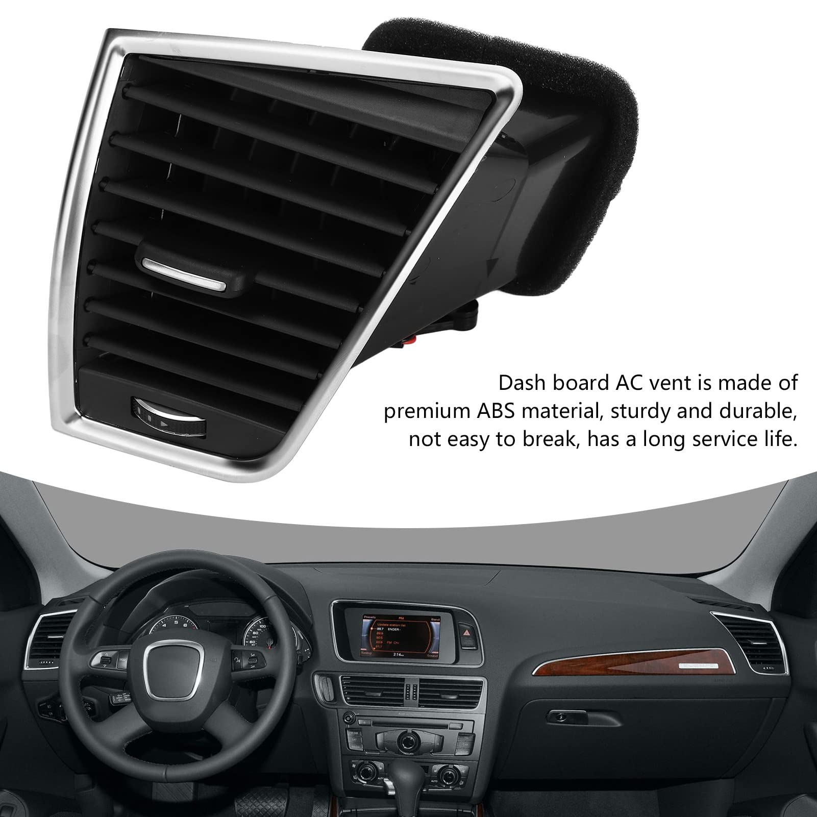 Qiilu Cruscotto Air Vent per 2010-2016 per SQ5 2013-2017 ABS Cruscotto Aria Condizionata Deflettore Presa di Ricambio (Sinistra 8R1820901)