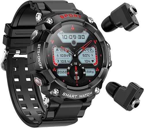 Miniatura 1 de Desong Reloj inteligente con auriculares para iPhone Android, rastreador de fitness IPS de 1.52 pulgadas con podómetro, monitor de sueño, relojes