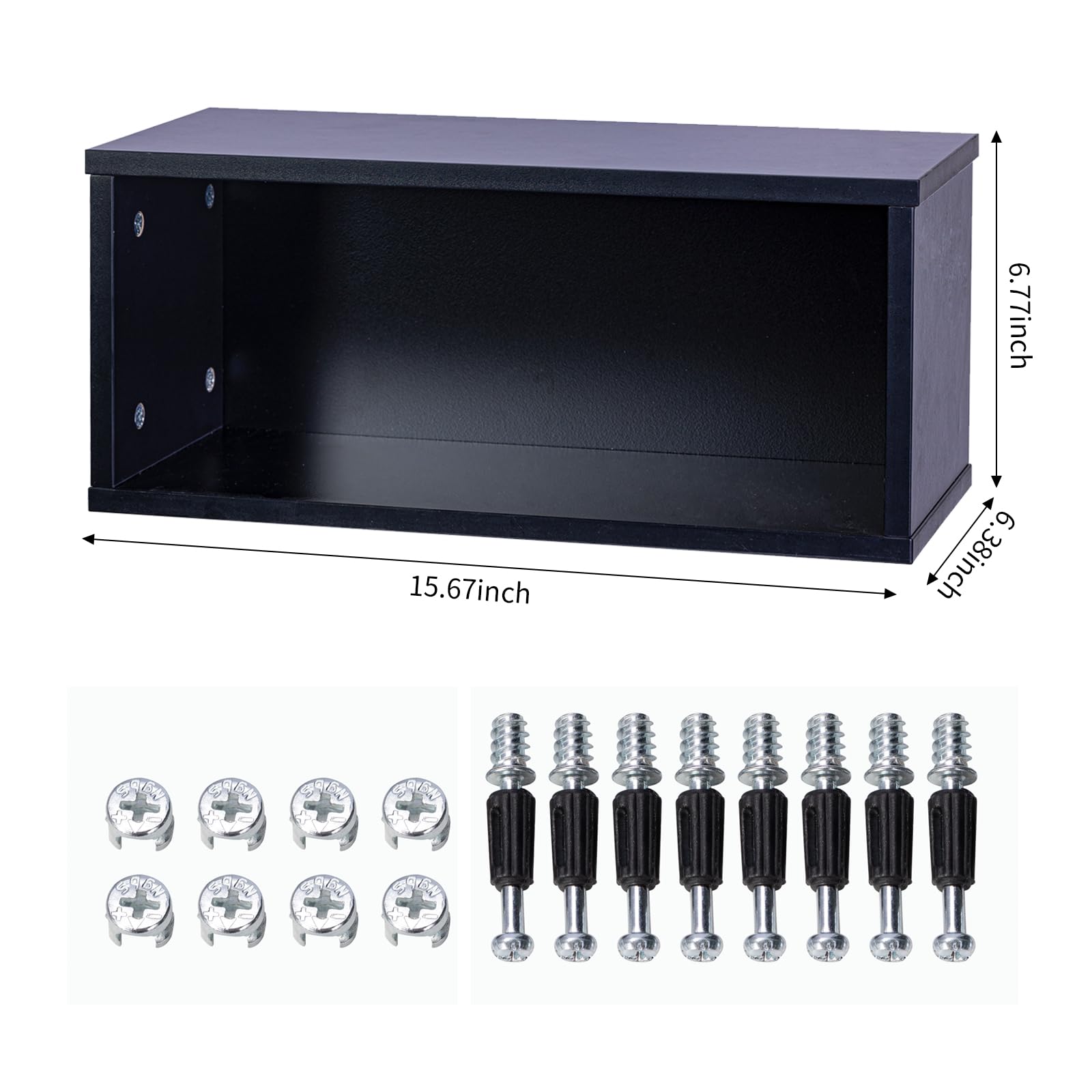 SdroceRyaM Étagère de rangement pour CD - Présentoir en bois pour CD, jeux vidéo, livres - 38 x 15,67 x 15,67 x 16,38 cm - Rangement et organisation (noir)