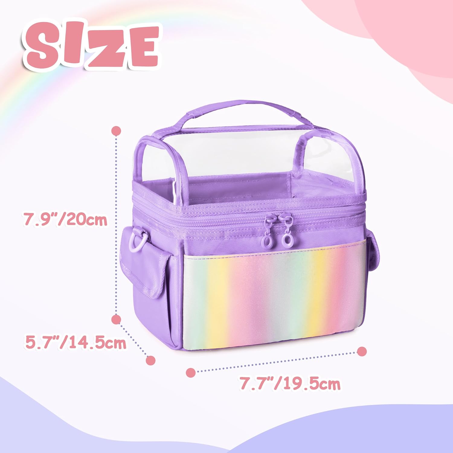 GRAOSO Marker Organizer Case for up to 72 Markers, Marker Storage Bag with Detachable Divider and 3 Extra Pockets, PVC Top Easy Find Your Need, Handle and Shoulder Strap, Purple (Case Only)