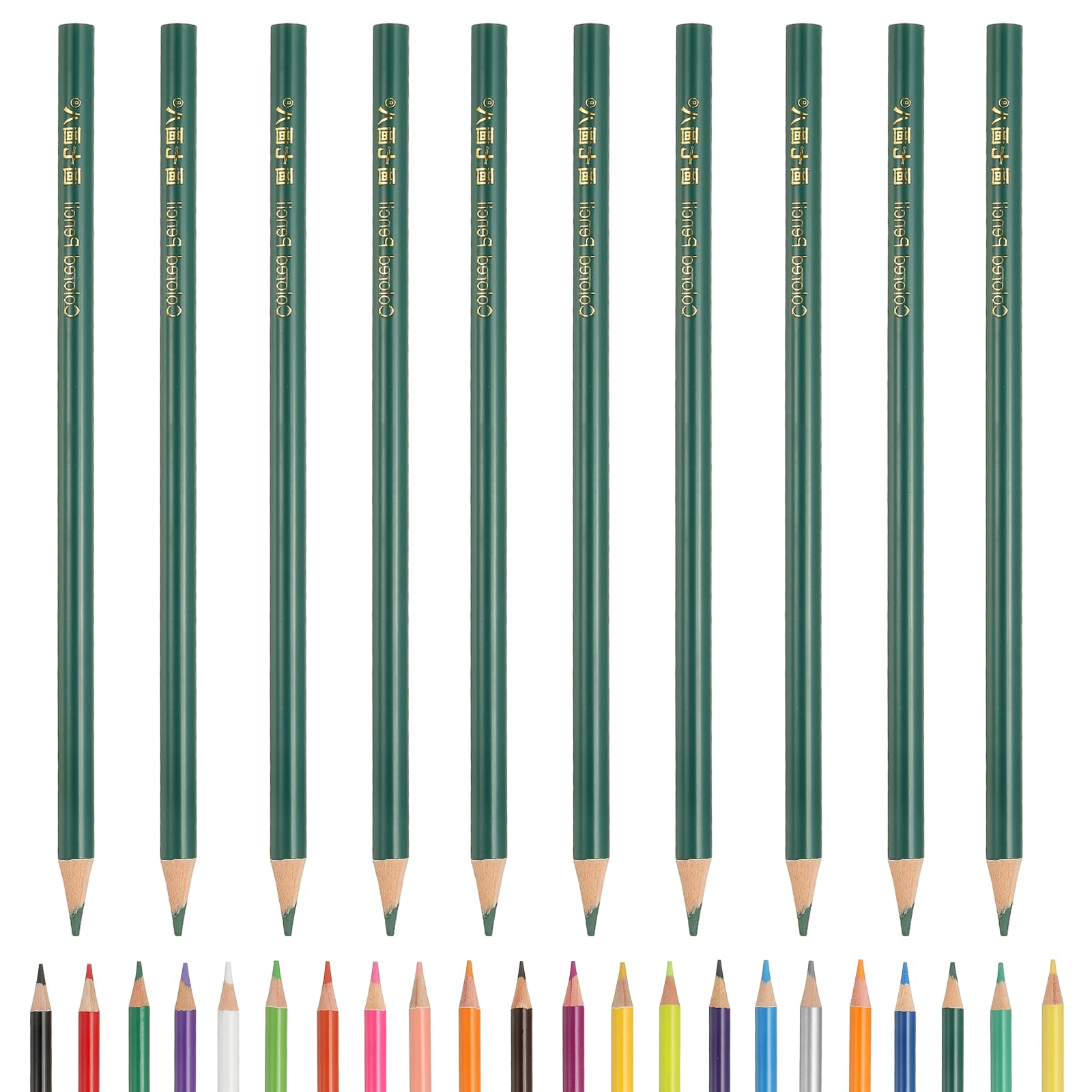 PATIKIL Colored Pencils, Middle Green Color Drawing Pencils with Oil-Based Cores Art Scrapbook Supplies for Adult Coloring Books Artists Beginners Drawing Sketching, 10 Pcs
