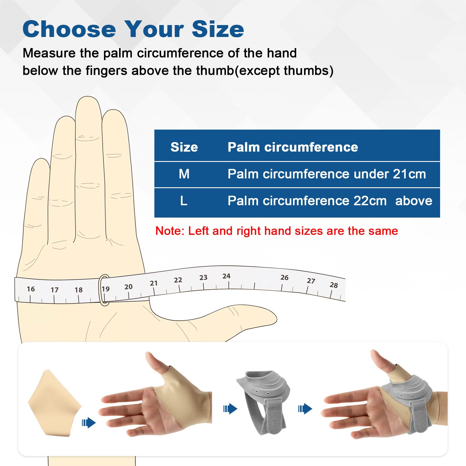CMC Soporte para Pulgar,Férula Para, Muñequera, Estabilizador de Pulgar para Artritis, Tendinitis, Alivio del Dolor del Túnel Carpiano(Mano Izquierda, S)