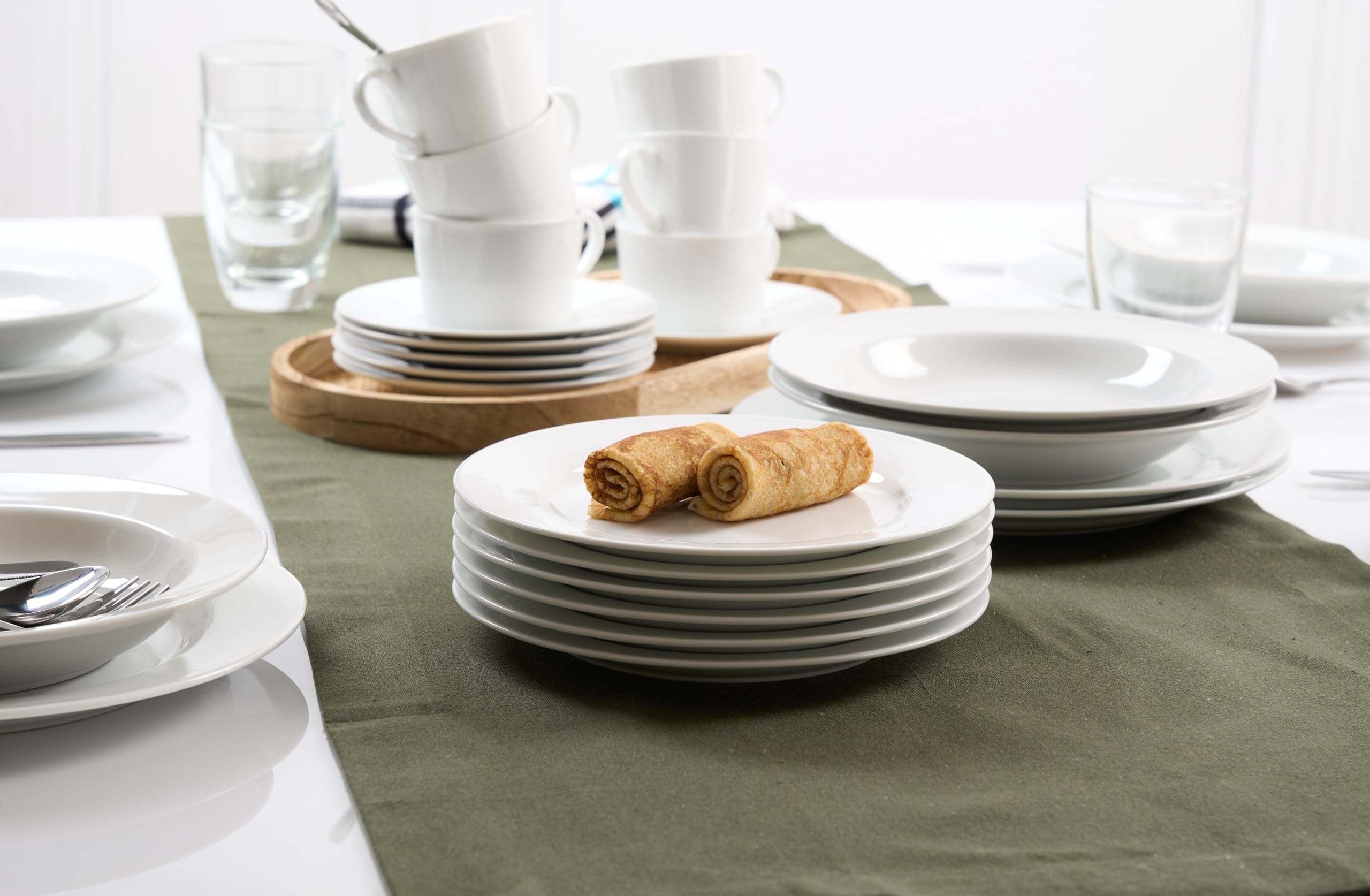 Retsch Arzberg Heike Weiss Frühstücksteller Kuchenteller 19cm, Set 6-teilig/Porzellan/uni weiss, rund